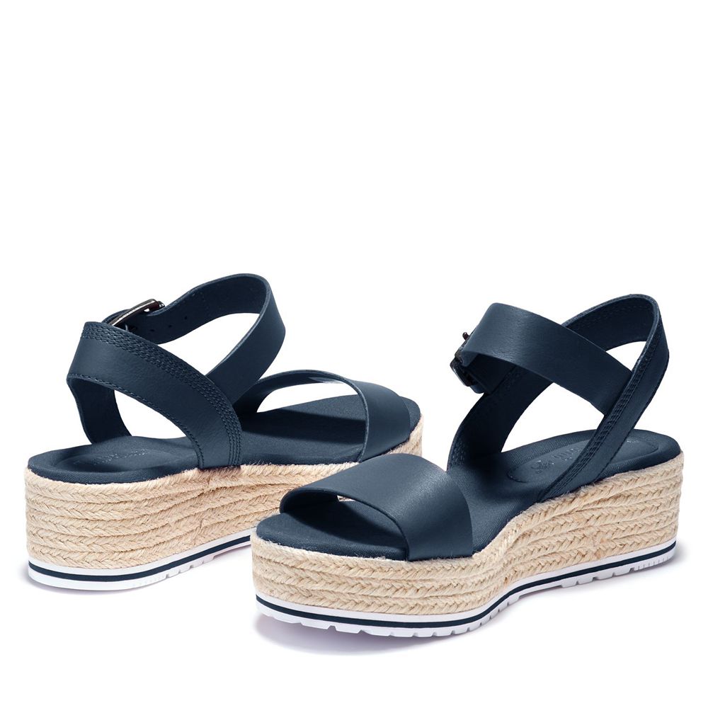 Sandalias Timberland Argentina Mujer - Santorini Sun Ankle Strap - Azul Marino - ZGAMWB-280